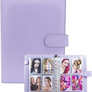 A5 Carpeta Coleccionista de Cartas con 30 Paquetes de 4 Bolsillos, Álbum Carpeta de 6 Anillas con 240 Ranuras para Cartas, Carpeta de Cuero PU Coleccionables, K-pop Photocard